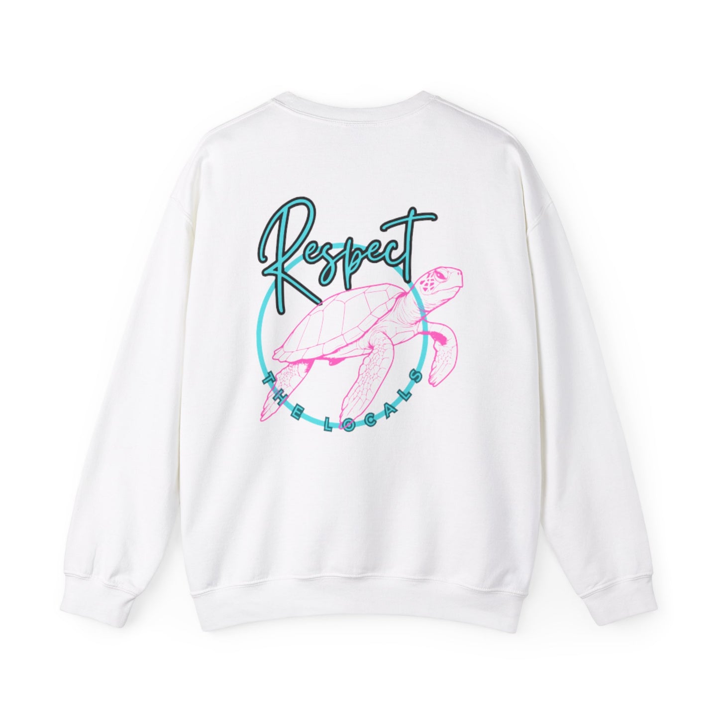 Respect the locals Unisex Heavy Blend Sweatshirt - Turtle Graphic - Ormond Beach Boutique