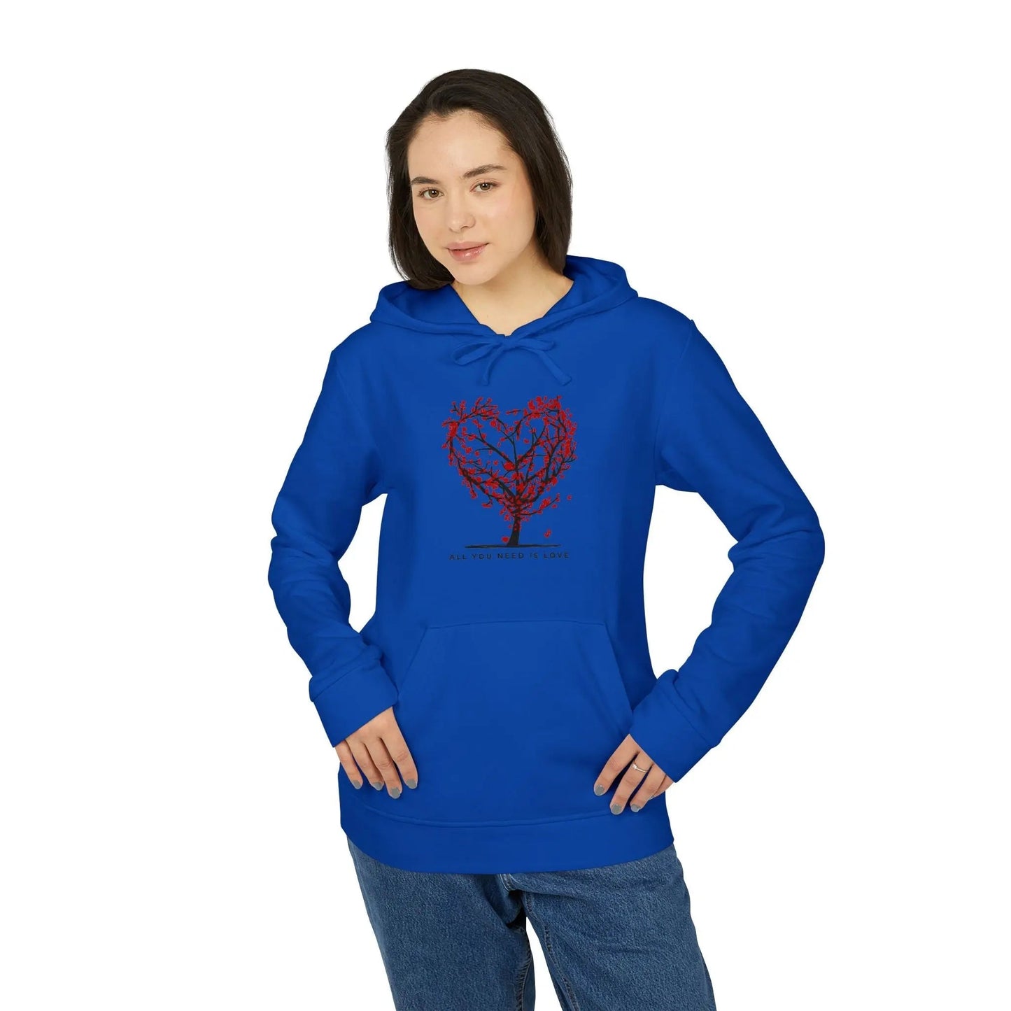 Adidas Unisex Fleece Hoodie - 'All You Need is Love' Design - Ormond Beach Boutique