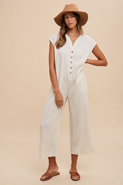 Annie Wear Button Detail Wide Leg Jumpsuit with Pockets - Ormond Beach BoutiqueTrendsiOrmond Beach Boutiqueda84ddd1 - d439 - 40ac - 8577 - f6795f6c3b85 - Min100100878741356100100878741356CreamS