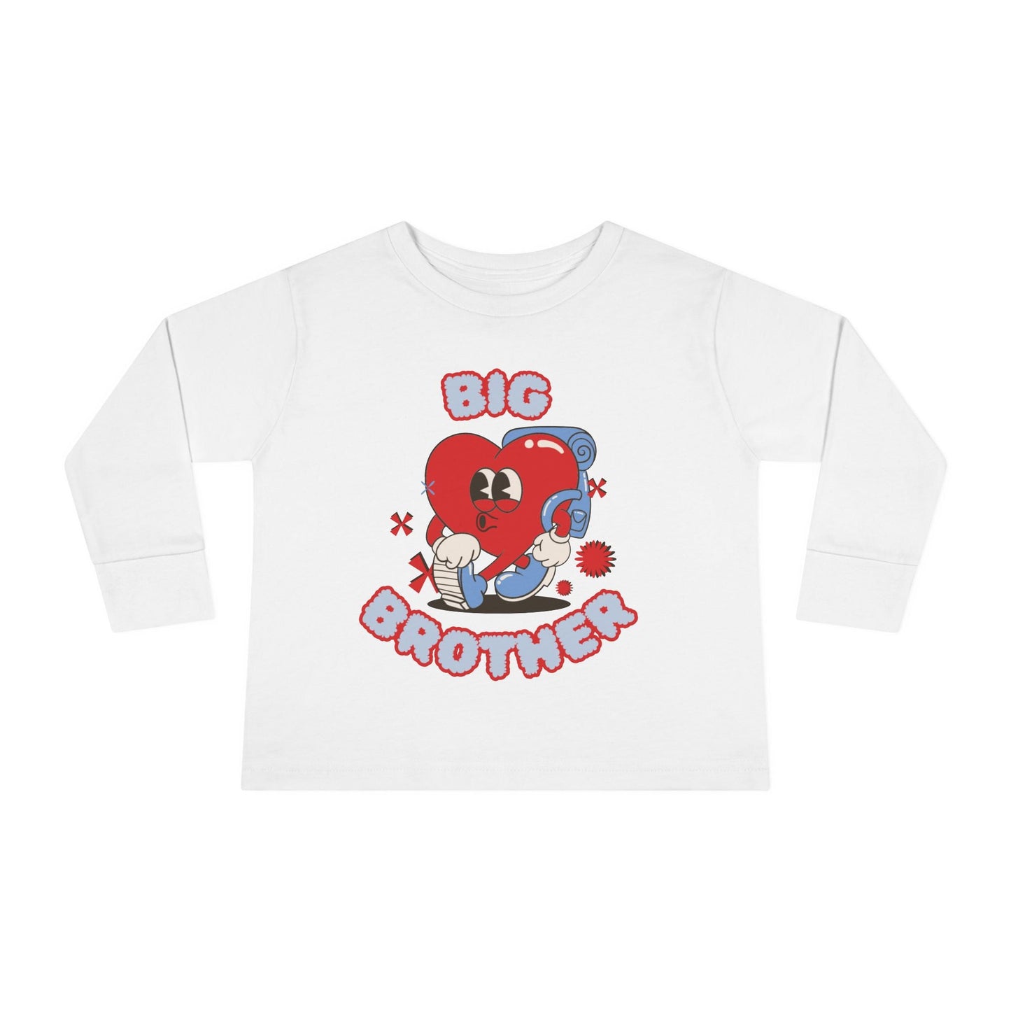 Big Brother Toddler Long Sleeve Tee - Cute Heart Graphic for Kids - Ormond Beach Boutique