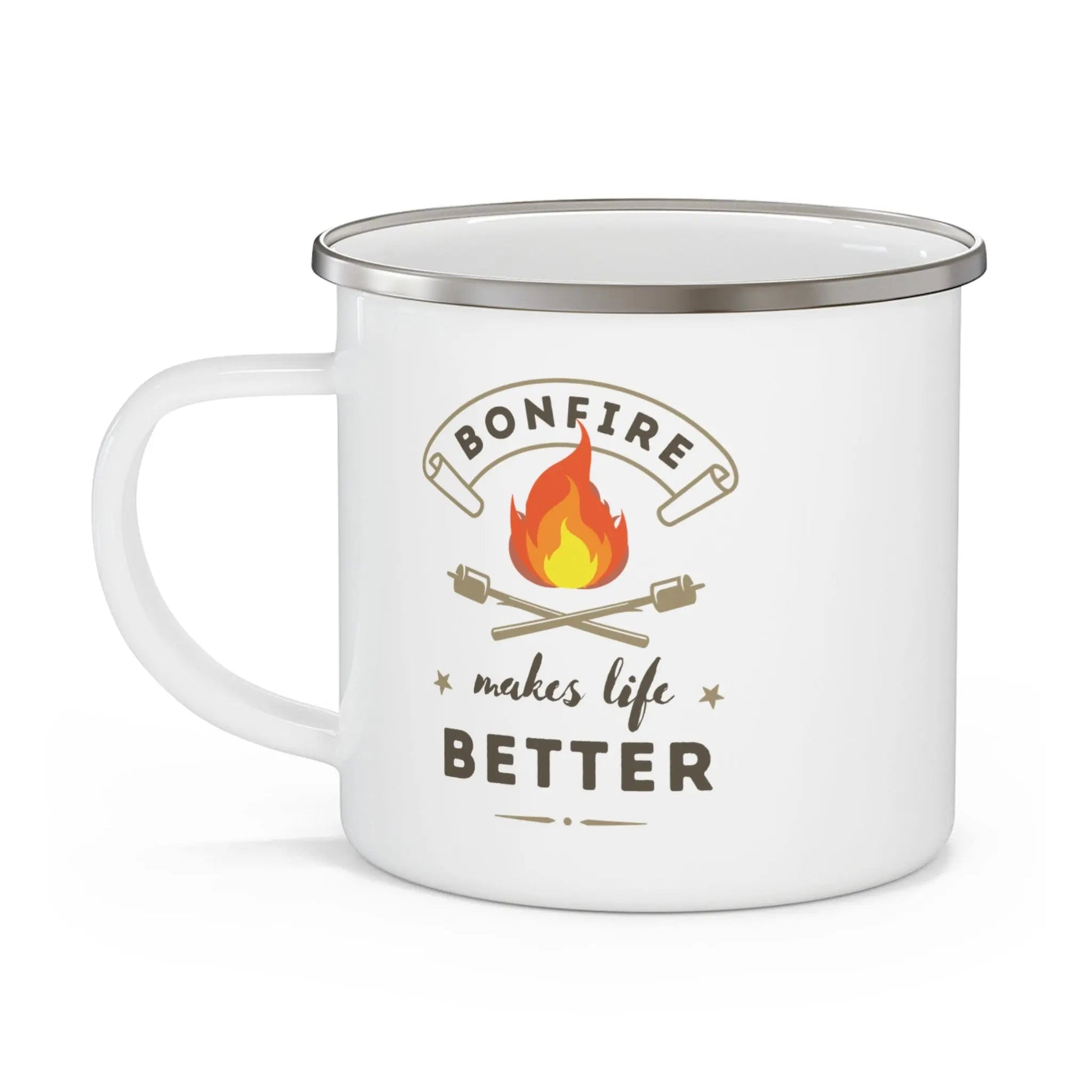 Bonfire Enamel Camping Mug - Adventure Awaits - Perfect for Outdoor Lovers - Ormond Beach Boutique