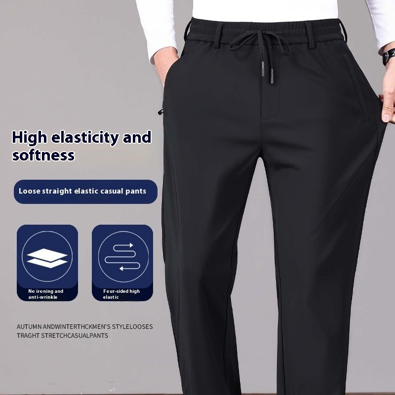 Business Men's Pants Autumn And Winter Elastic Waist Straight - Ormond Beach Boutique