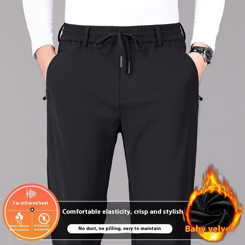 Business Men's Pants Autumn And Winter Elastic Waist Straight - Ormond Beach Boutique