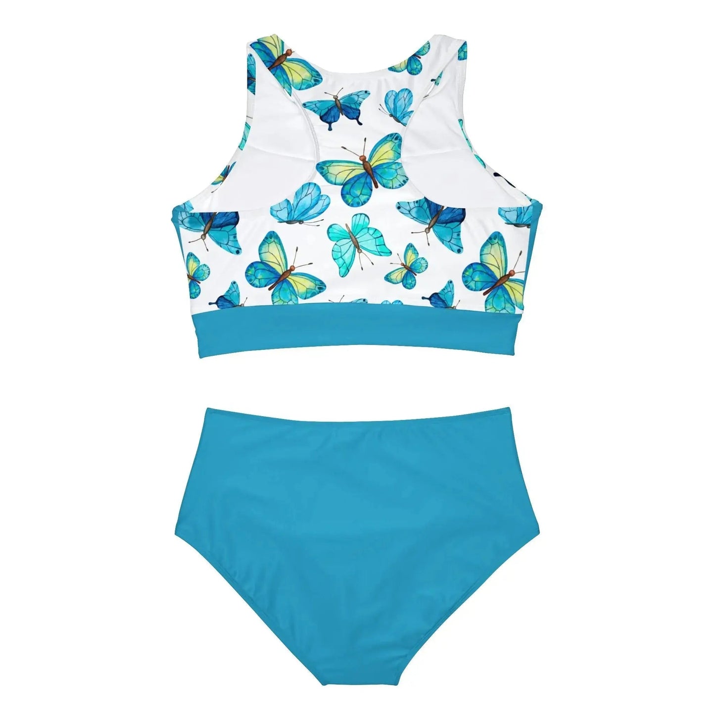 Butterfly Print Sporty Bikini Set - Stylish Swimwear for Pool Days & Vacations - Ormond Beach Boutique