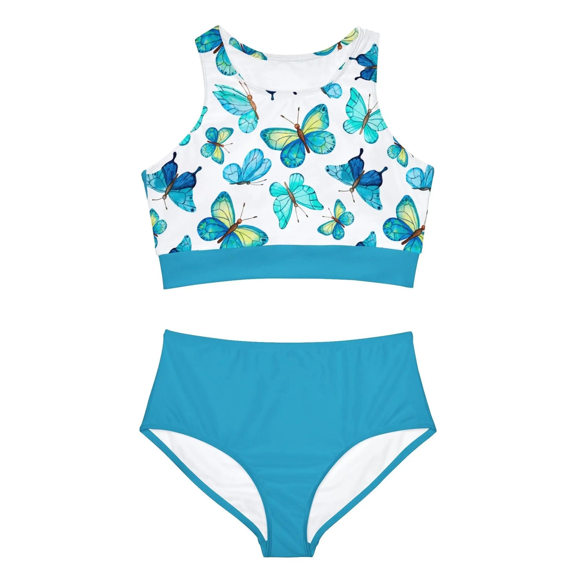 Butterfly Print Sporty Bikini Set - Stylish Swimwear for Pool Days & Vacations - Ormond Beach Boutique