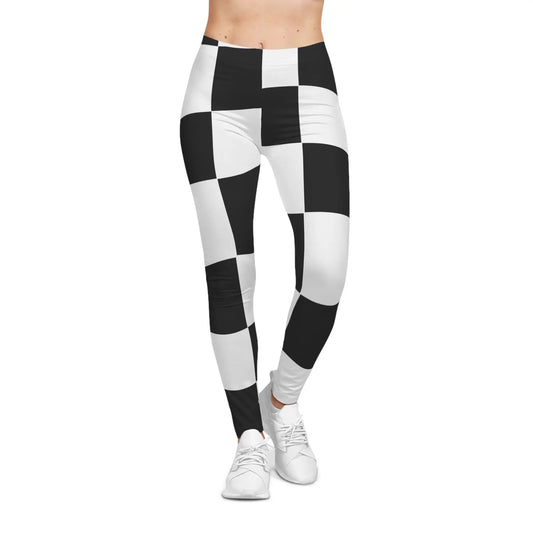 Chic Checkerboard Women's Casual Leggings - Stylish & Comfortable Activewear - Ormond Beach Boutique