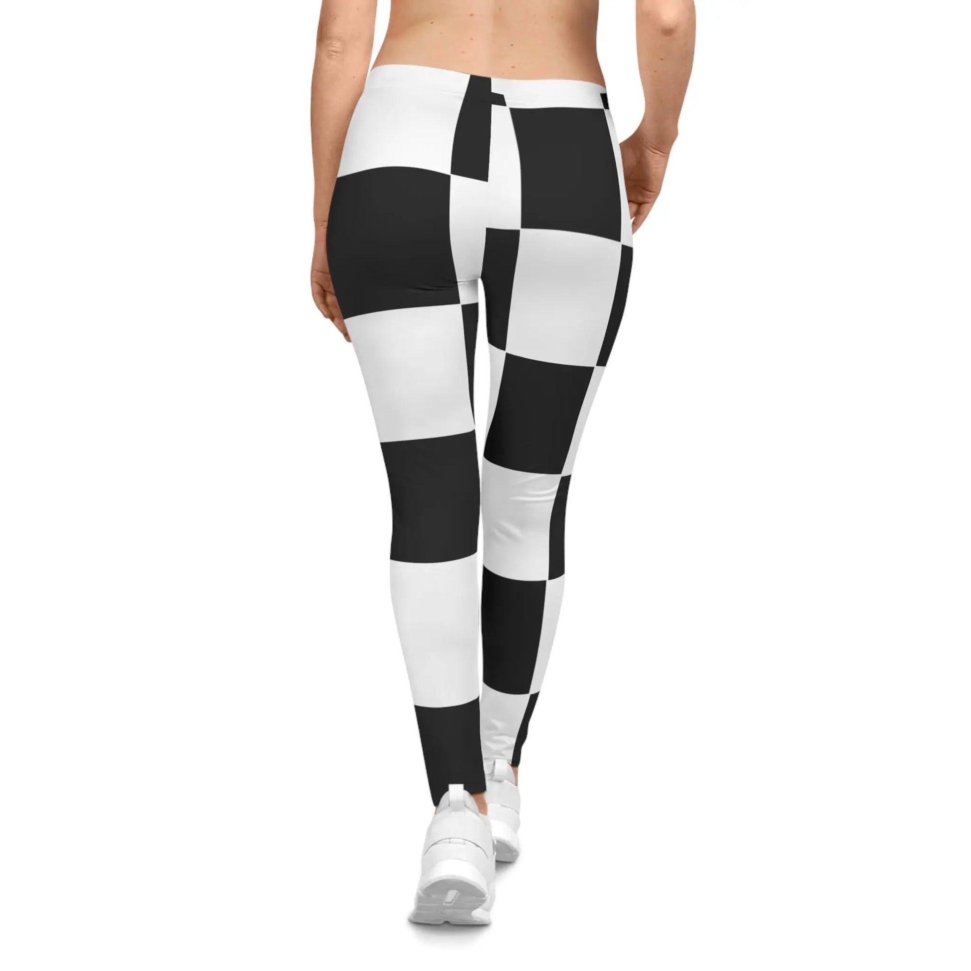 Chic Checkerboard Women's Casual Leggings - Stylish & Comfortable Activewear - Ormond Beach Boutique