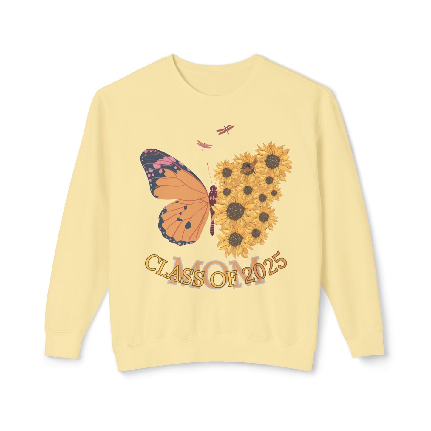 CLASS of 2025 Butterfly & Sunflower Unisex Lightweight Crewneck Sweatshirt - Ormond Beach Boutique