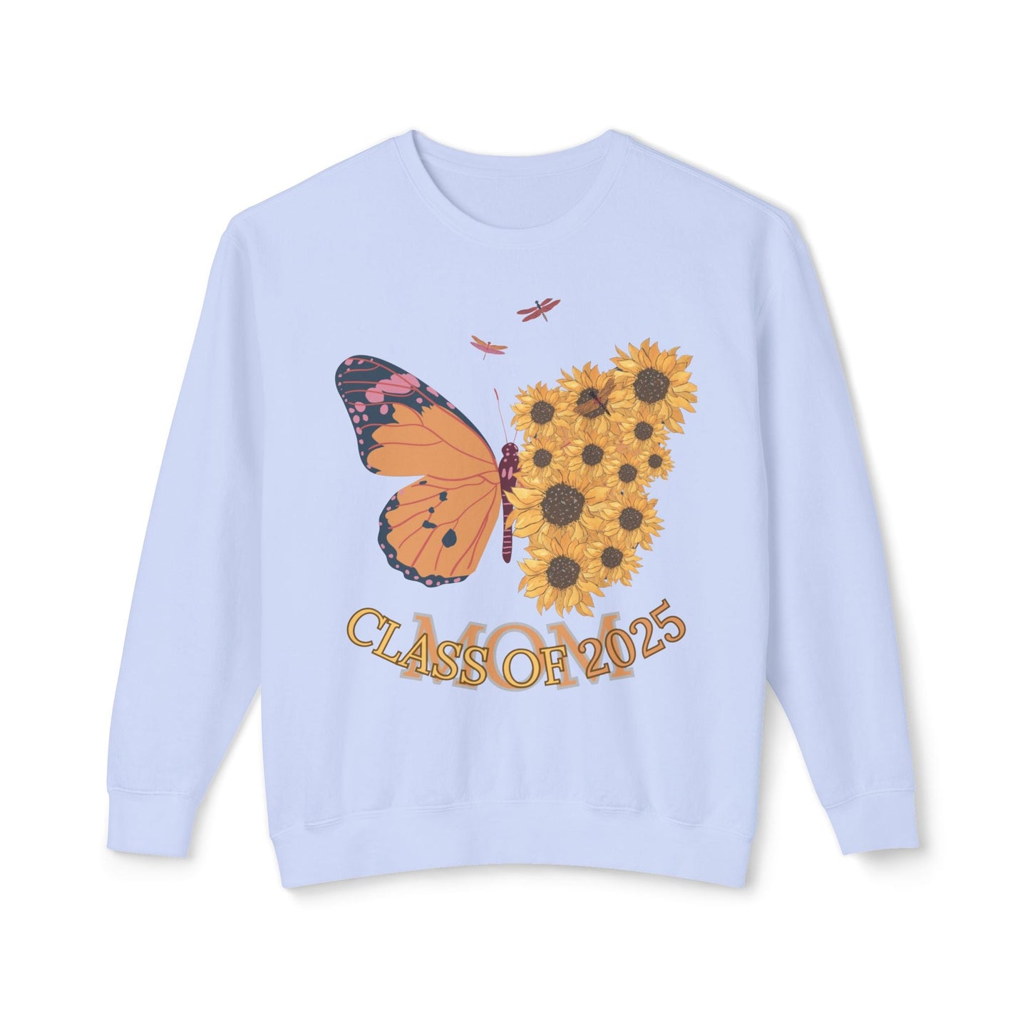 CLASS of 2025 Butterfly & Sunflower Unisex Lightweight Crewneck Sweatshirt - Ormond Beach Boutique