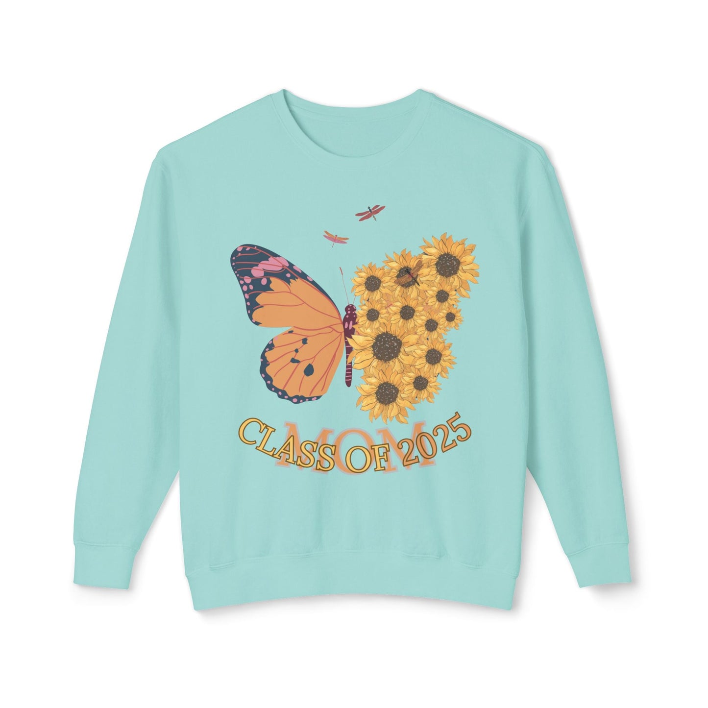 CLASS of 2025 Butterfly & Sunflower Unisex Lightweight Crewneck Sweatshirt - Ormond Beach Boutique