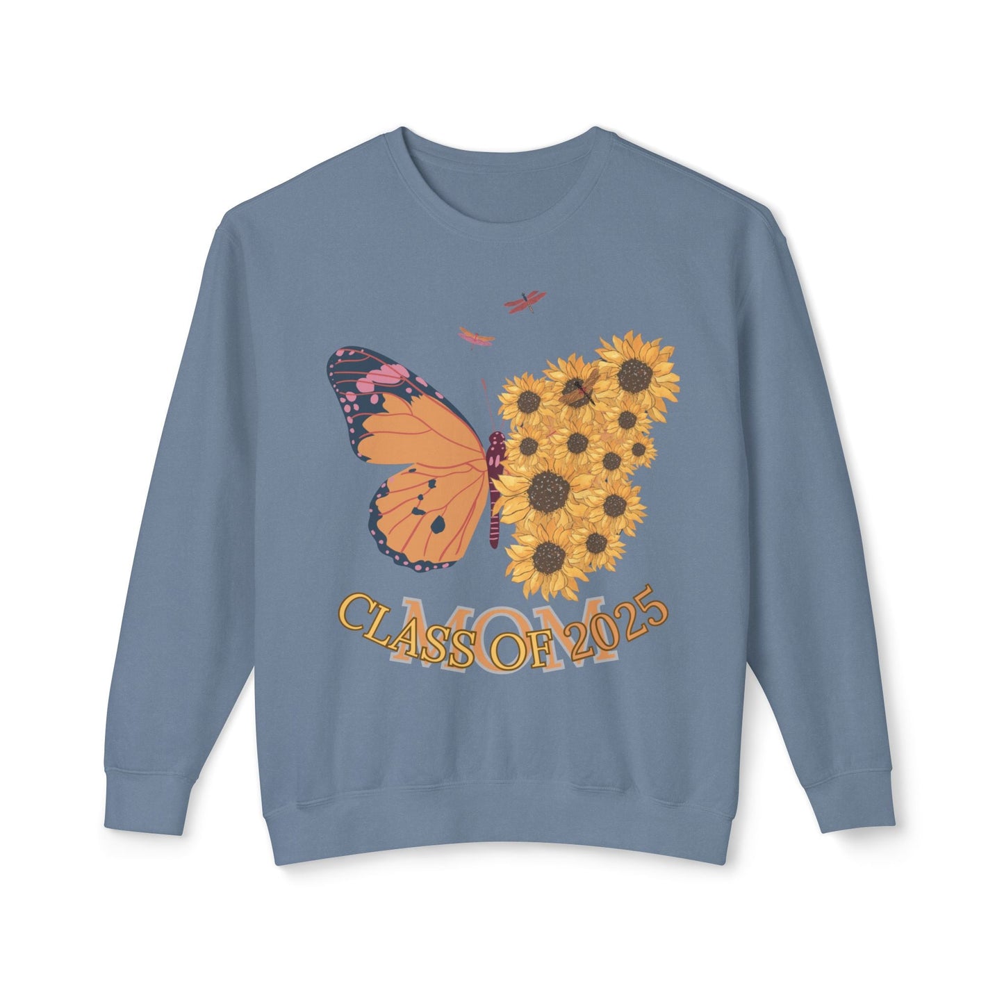 CLASS of 2025 Butterfly & Sunflower Unisex Lightweight Crewneck Sweatshirt - Ormond Beach Boutique