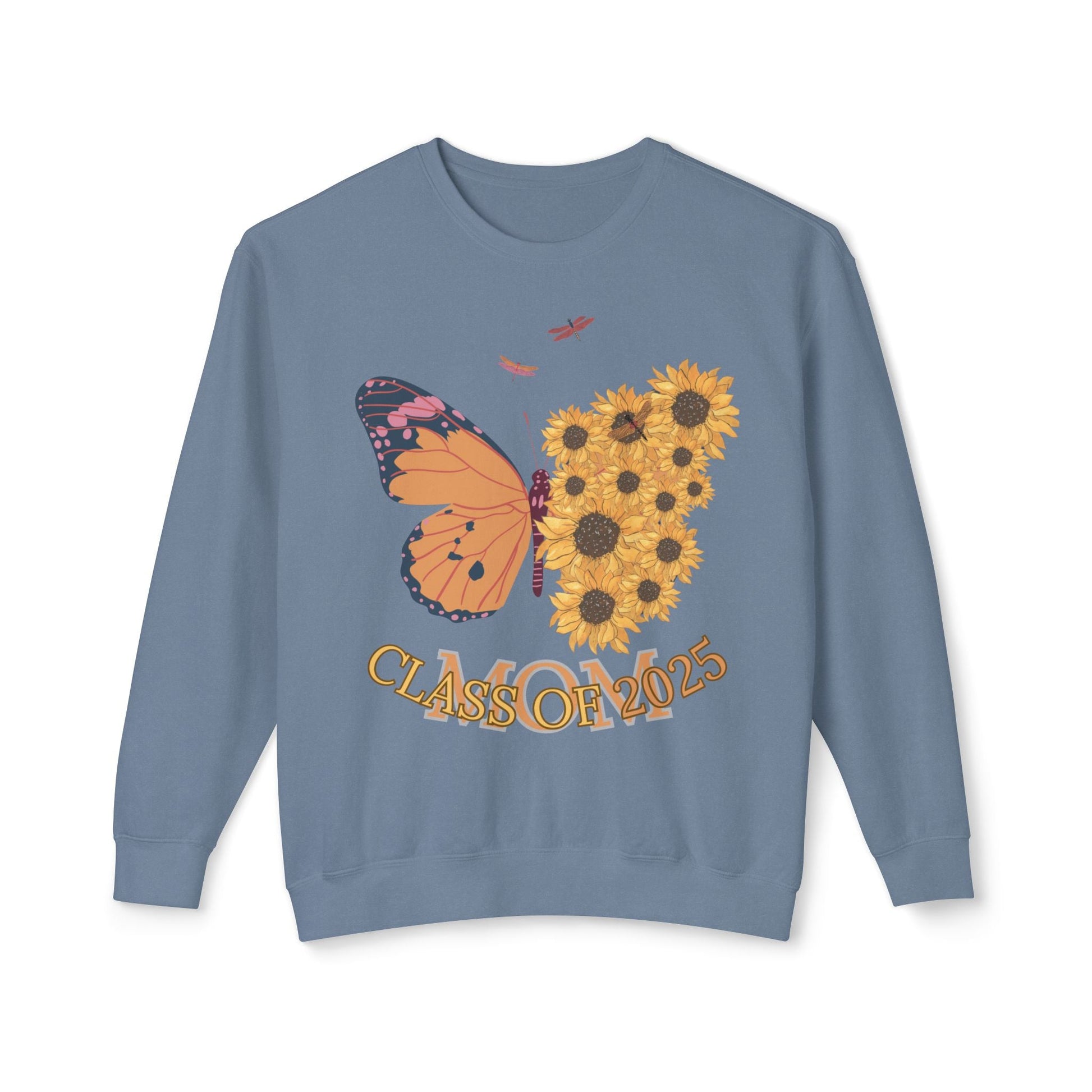 CLASS of 2025 Butterfly & Sunflower Unisex Lightweight Crewneck Sweatshirt - Ormond Beach Boutique