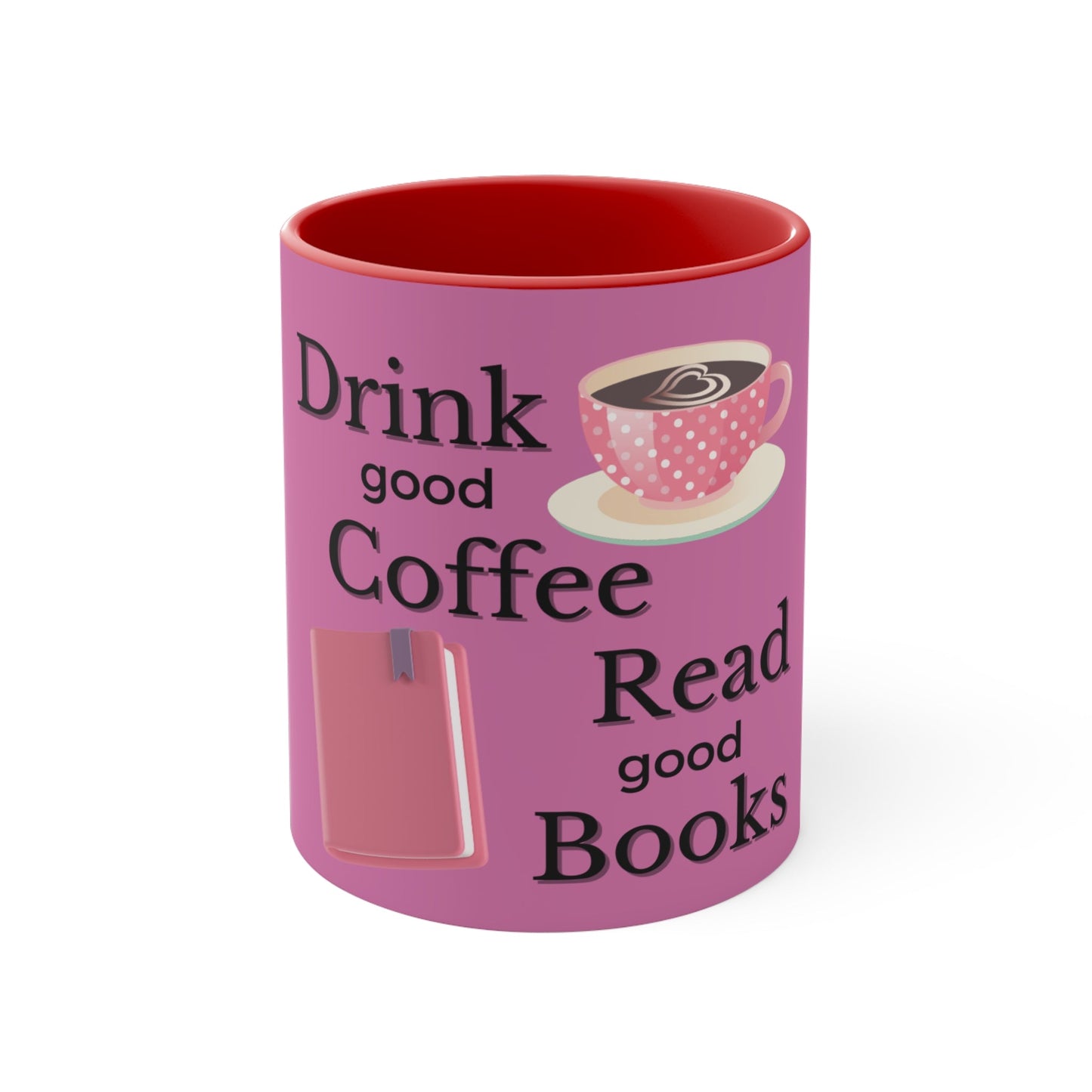 COFFEE & BOOKS Colorful Accent Mugs, 11oz - Ormond Beach Boutique