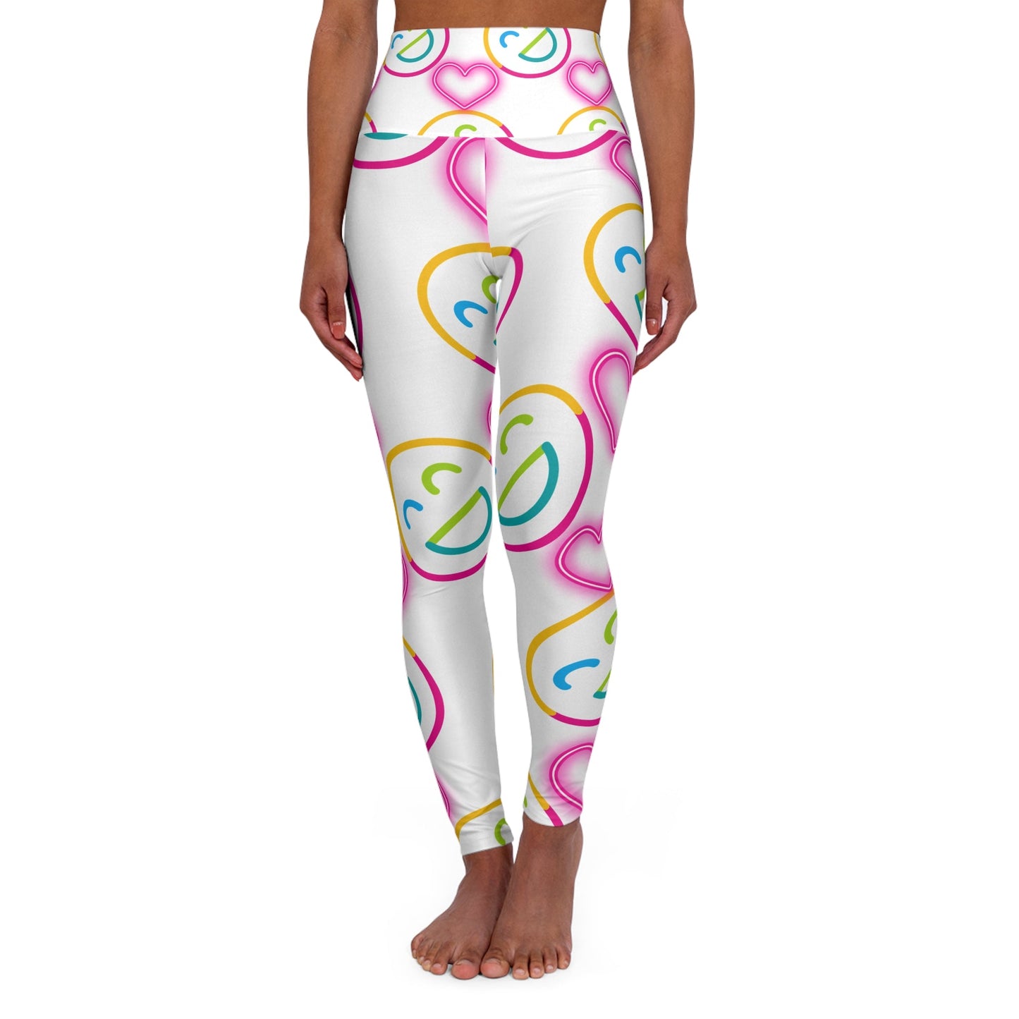 Colorful Smiley Face High Waisted Yoga Leggings - Comfortable & Stylish Activewear - Ormond Beach Boutique