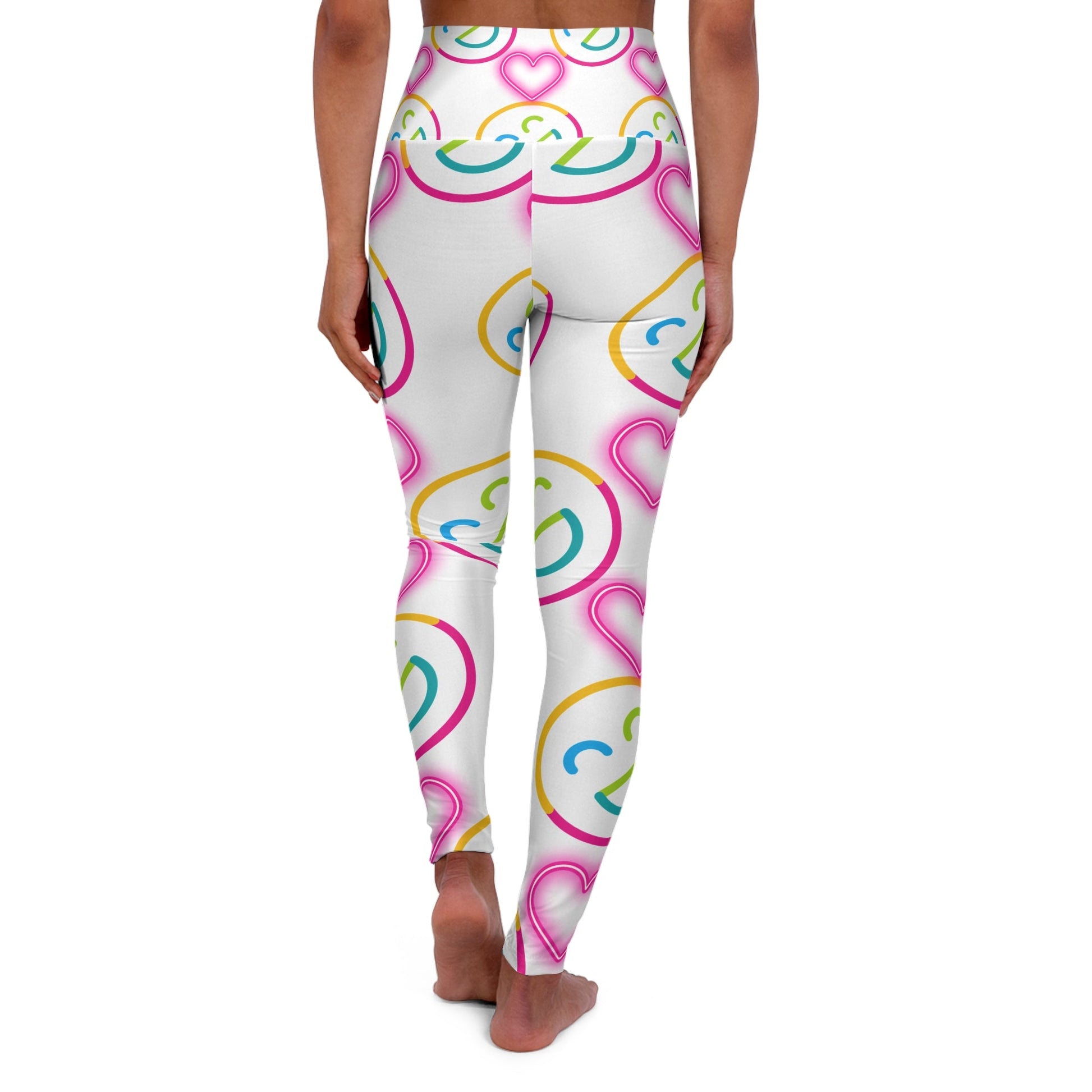 Colorful Smiley Face High Waisted Yoga Leggings - Comfortable & Stylish Activewear - Ormond Beach Boutique