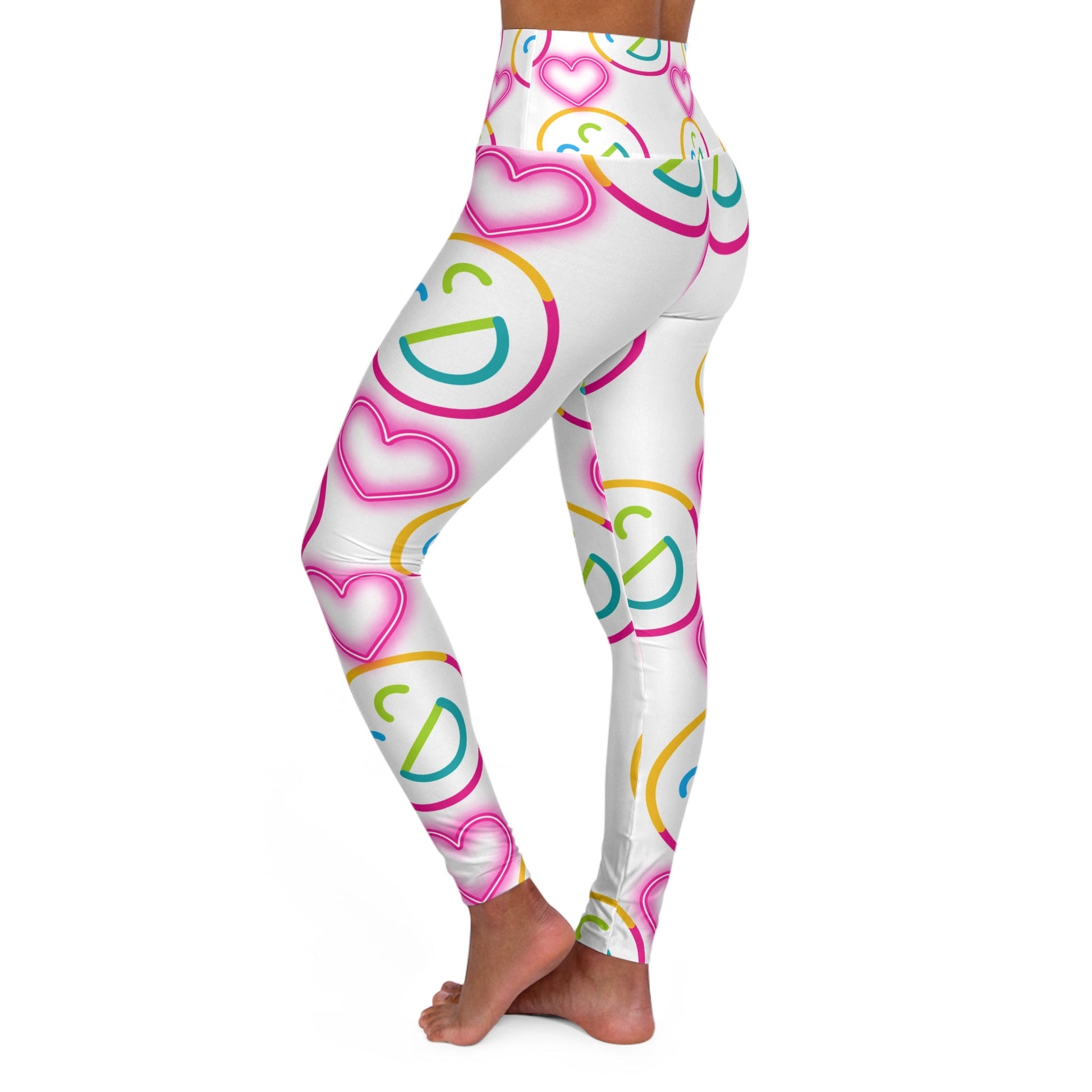 Colorful Smiley Face High Waisted Yoga Leggings - Comfortable & Stylish Activewear - Ormond Beach Boutique