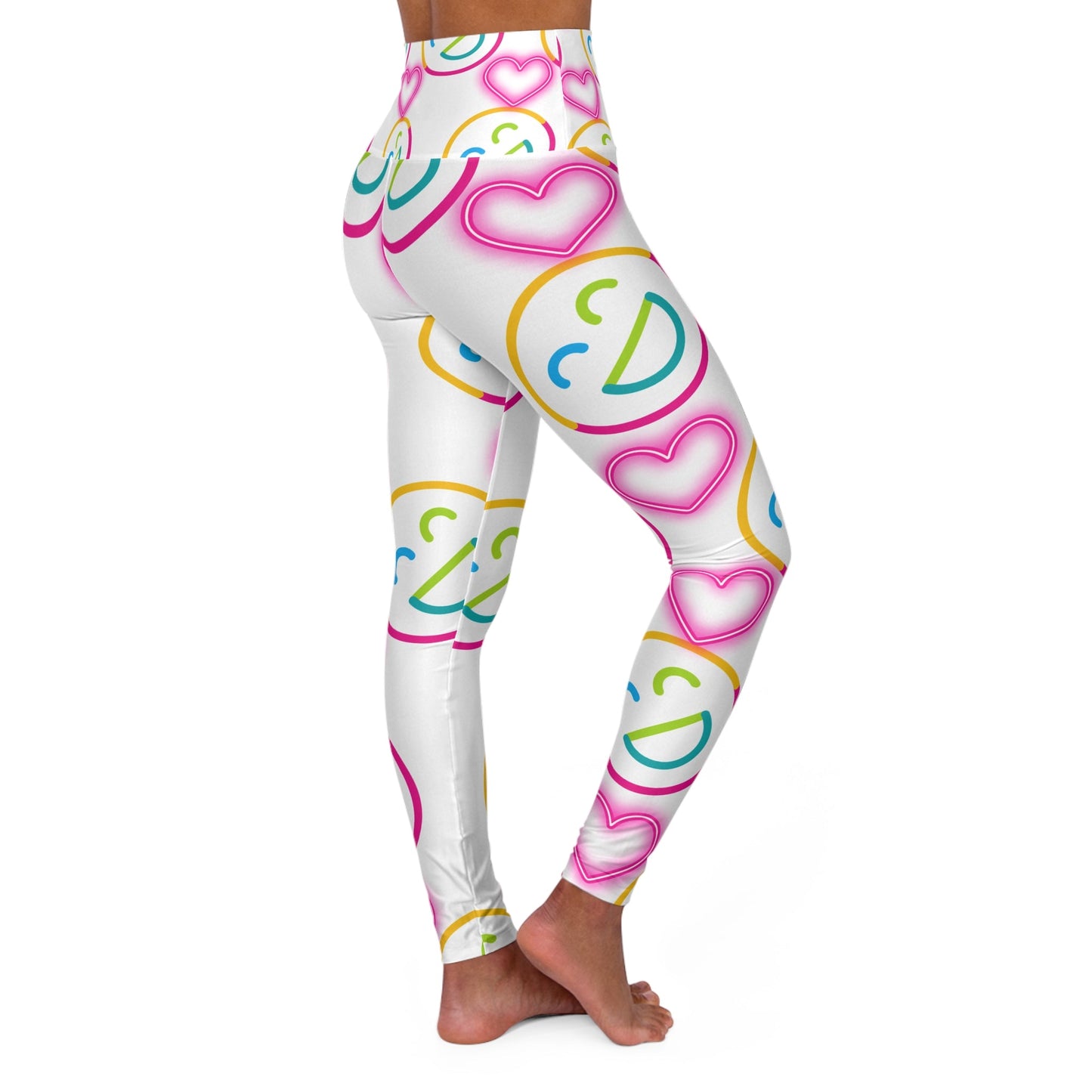 Colorful Smiley Face High Waisted Yoga Leggings - Comfortable & Stylish Activewear - Ormond Beach Boutique