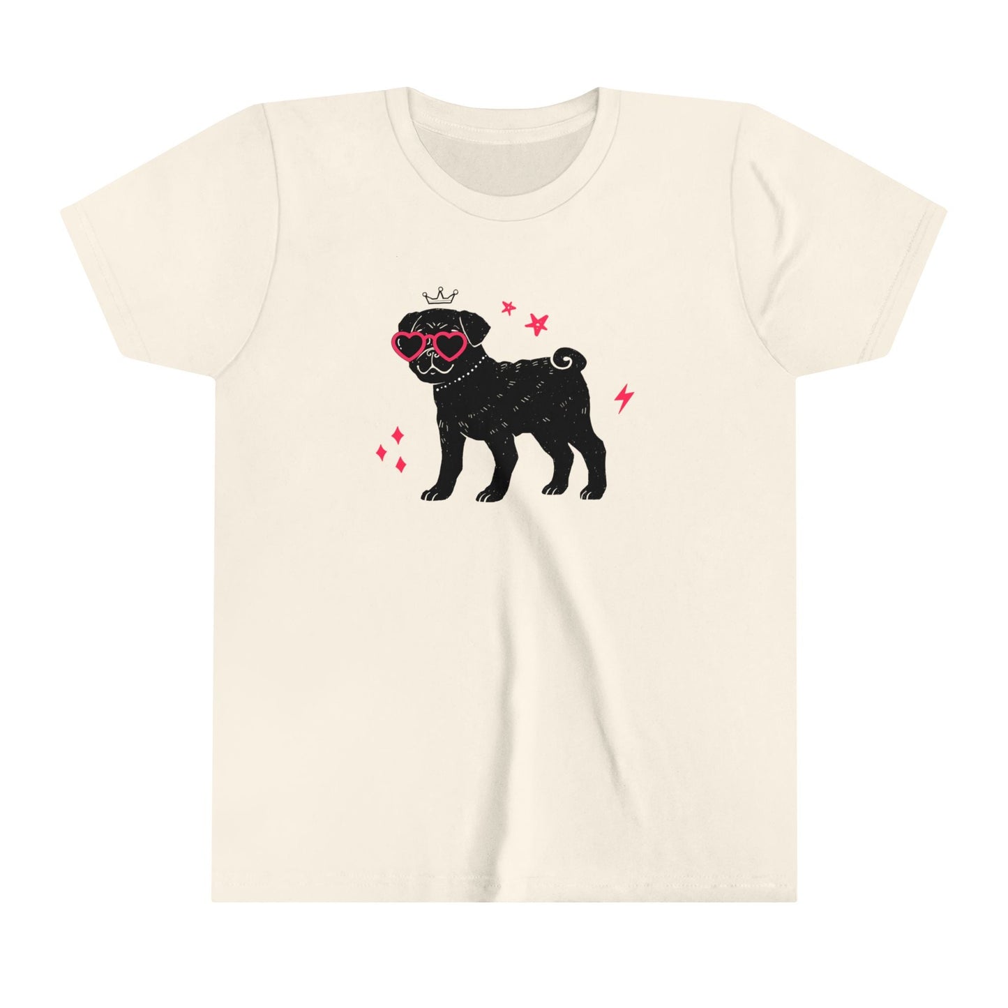 Cool Pug Youth Short Sleeve Tee - Fun Dog Graphic T-Shirt for Pet Lovers - Ormond Beach Boutique