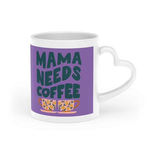 Cute Heart - Shaped Mug - 'Mama Needs Coffee' - Perfect Gift for Moms - Ormond Beach Boutique