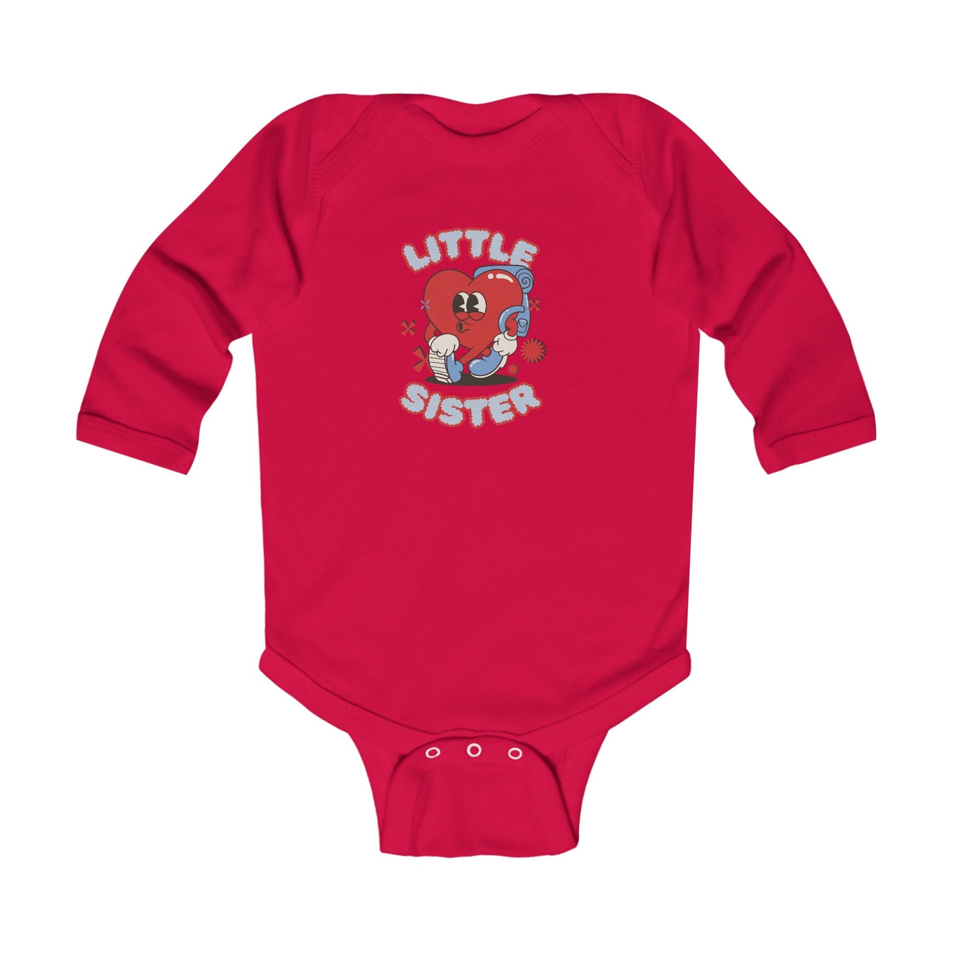 Cute Infant Long Sleeve Bodysuit – 'Little Sister' Design for Newborns - Ormond Beach Boutique