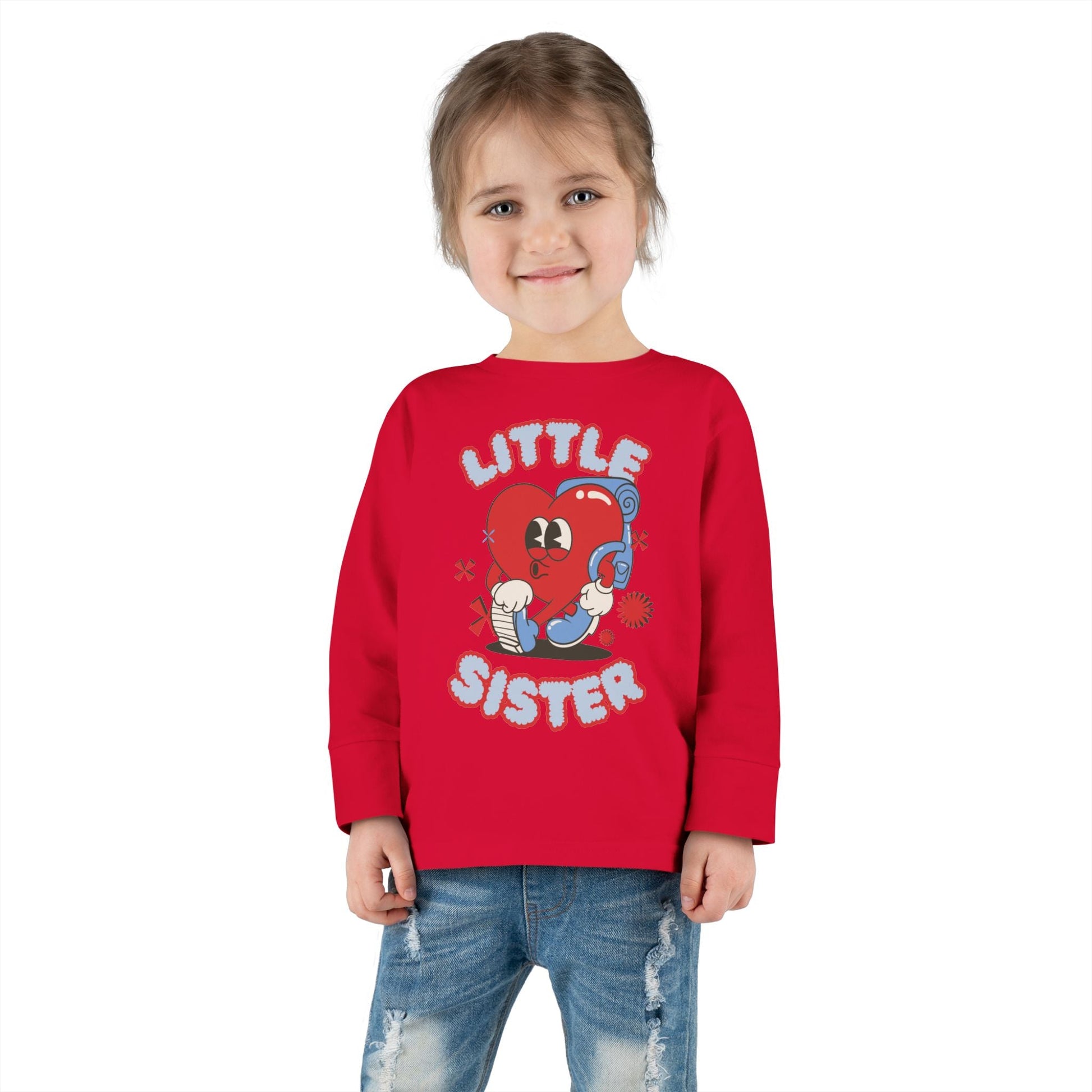 Cute Little Sister Toddler Long Sleeve Tee - Adorable Gift for Siblings - Ormond Beach Boutique