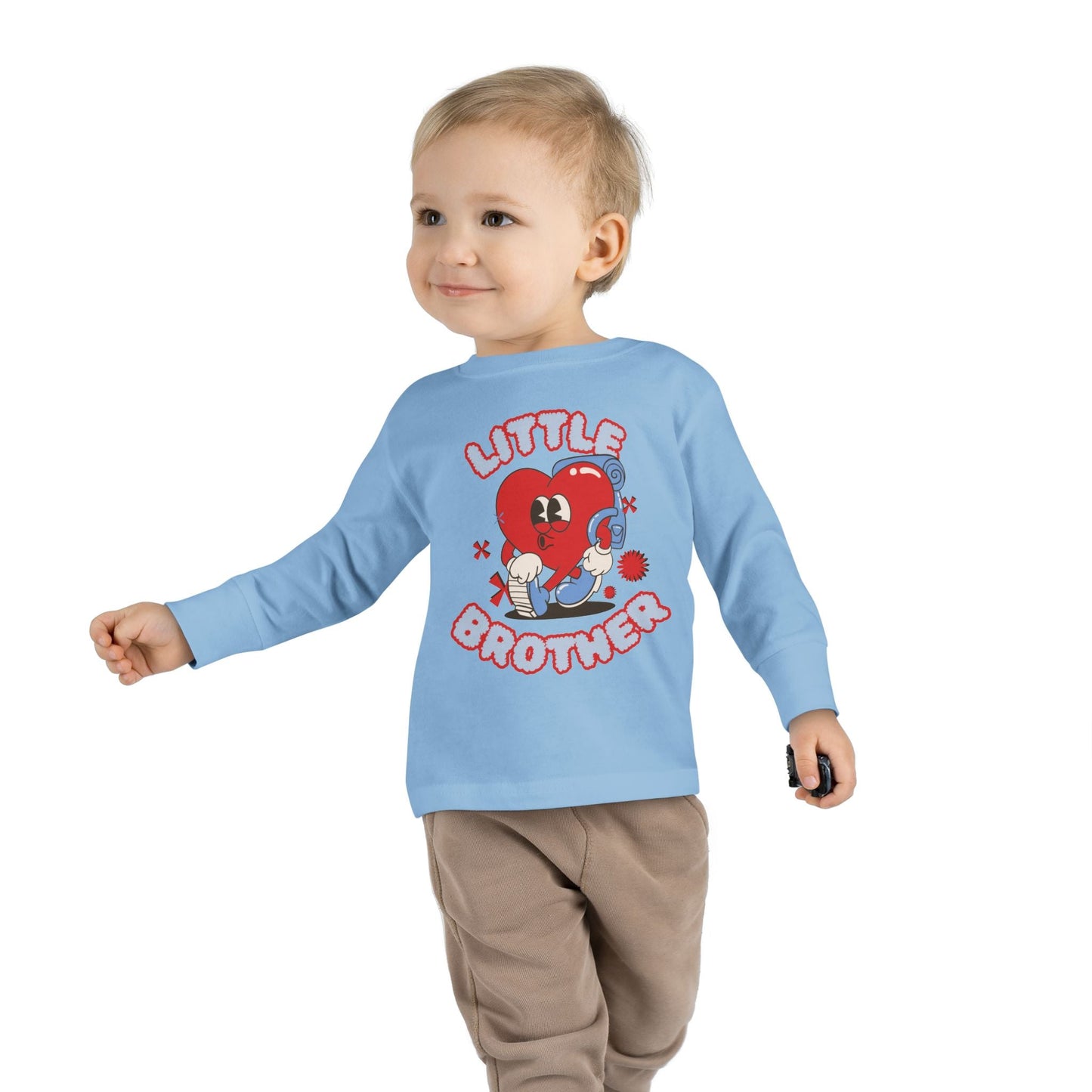 Cute Toddler Long Sleeve Tee - "Little Brother" Design - Ormond Beach Boutique