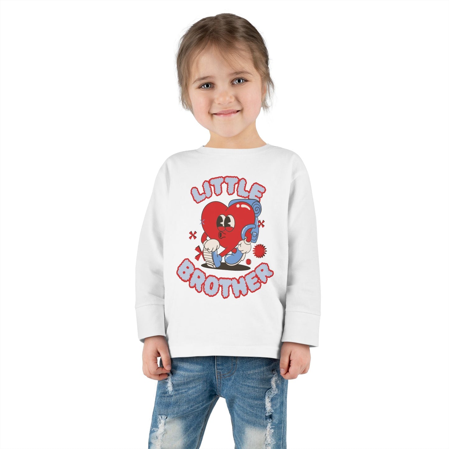 Cute Toddler Long Sleeve Tee - "Little Brother" Design - Ormond Beach Boutique