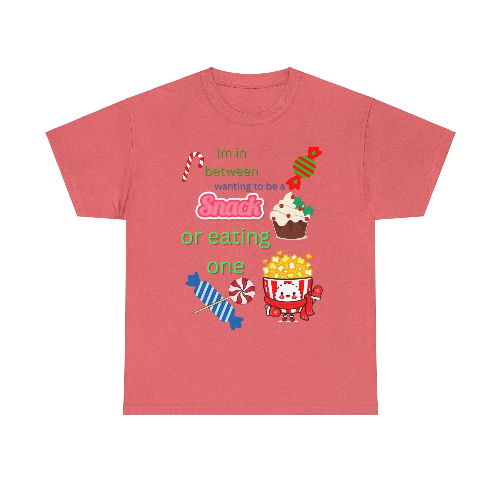 Cute Unisex Snack Lover Tee - 'Im in between wanting to be a Snack or eating one' - Ormond Beach Boutique