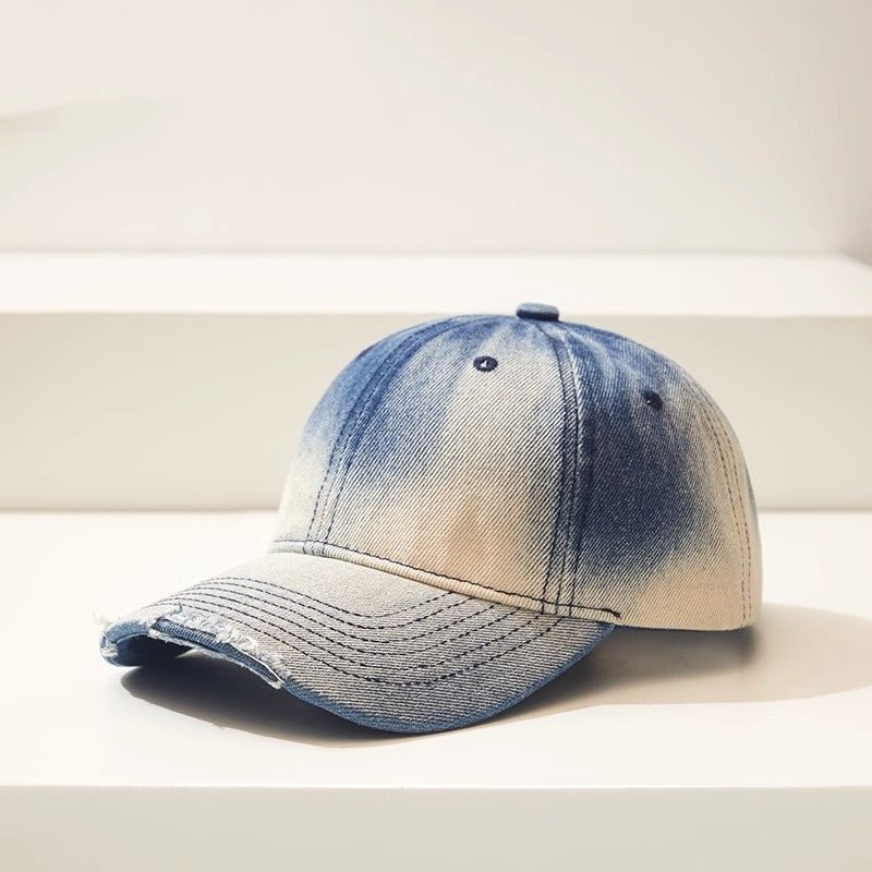 Distressed Gradient Denim Casual All - match Ripped Baseball Cap - Ormond Beach Boutique