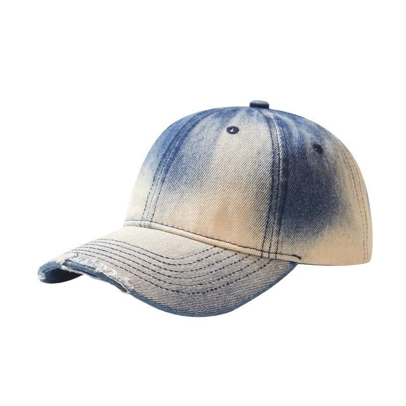 Distressed Gradient Denim Casual All - match Ripped Baseball Cap - Ormond Beach Boutique