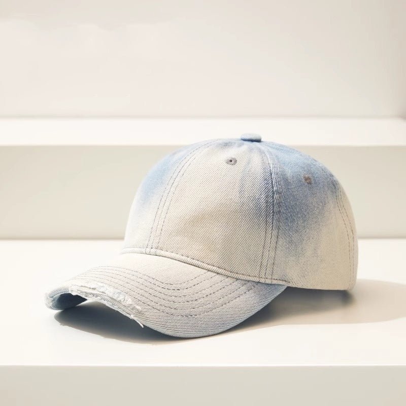 Distressed Gradient Denim Casual All - match Ripped Baseball Cap - Ormond Beach Boutique