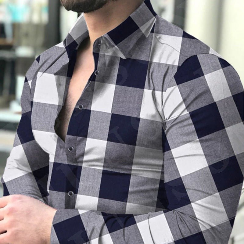 European And American Men's Long - sleeved Shirt Printing - Ormond Beach Boutique