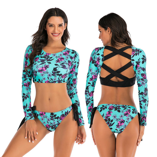 European And American Split Long - sleeved Diving Surfing Suit Swimsuit - Ormond Beach Boutique