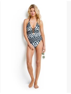 European - European Style Bikini Diamond Shaped Print Finalized One Piece Swimsuit - Ormond Beach Boutique