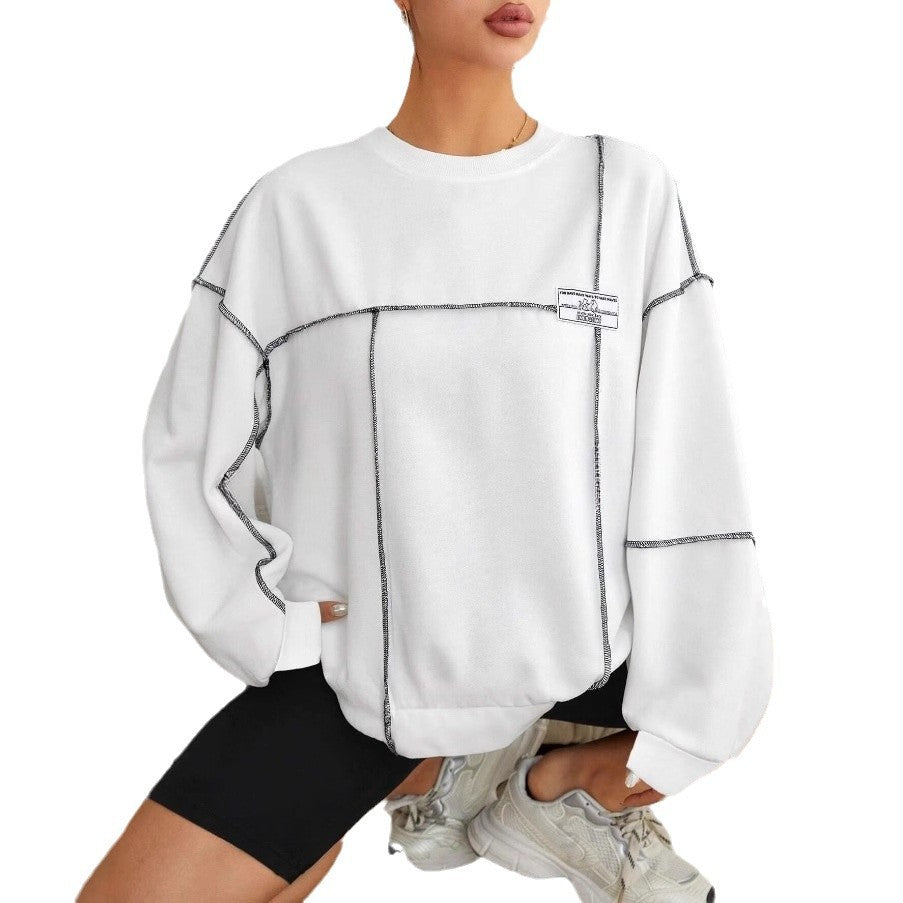 Fashion Casual Loose Round Neck Long Sleeve Women's Sweater - Ormond Beach Boutique