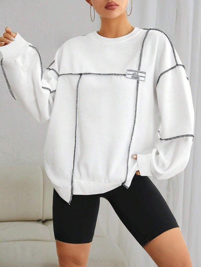 Fashion Casual Loose Round Neck Long Sleeve Women's Sweater - Ormond Beach Boutique