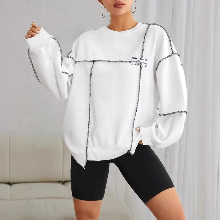 Fashion Casual Loose Round Neck Long Sleeve Women's Sweater - Ormond Beach Boutique