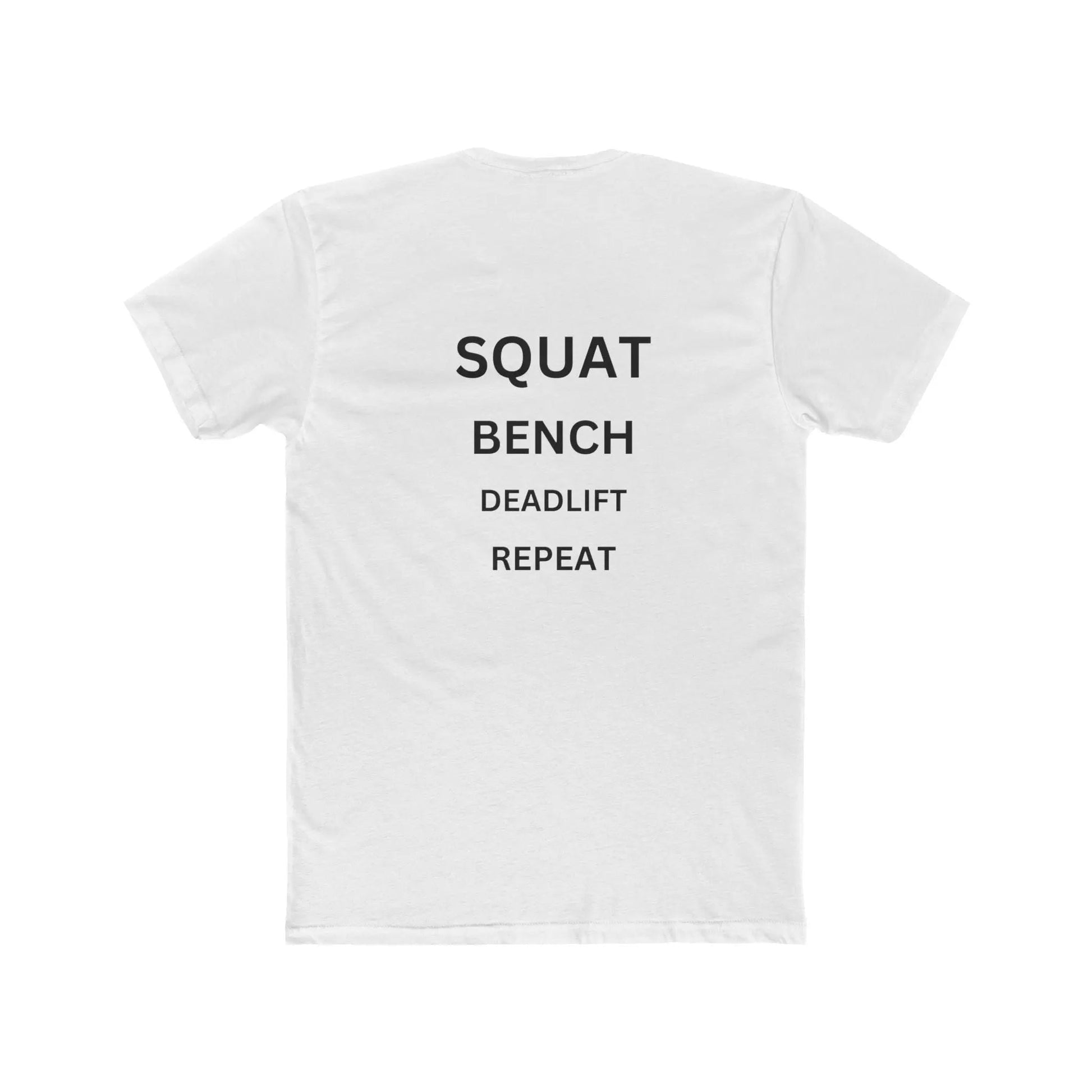 Fitness Enthusiast Unisex Cotton Crew Tee - Squat Bench Deadlift Repeat - Ormond Beach Boutique