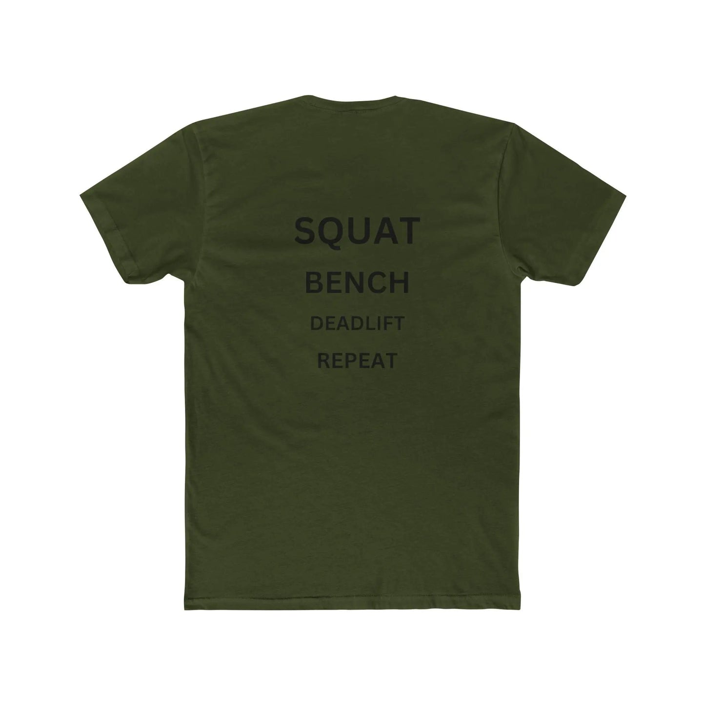 Fitness Enthusiast Unisex Cotton Crew Tee - Squat Bench Deadlift Repeat - Ormond Beach Boutique