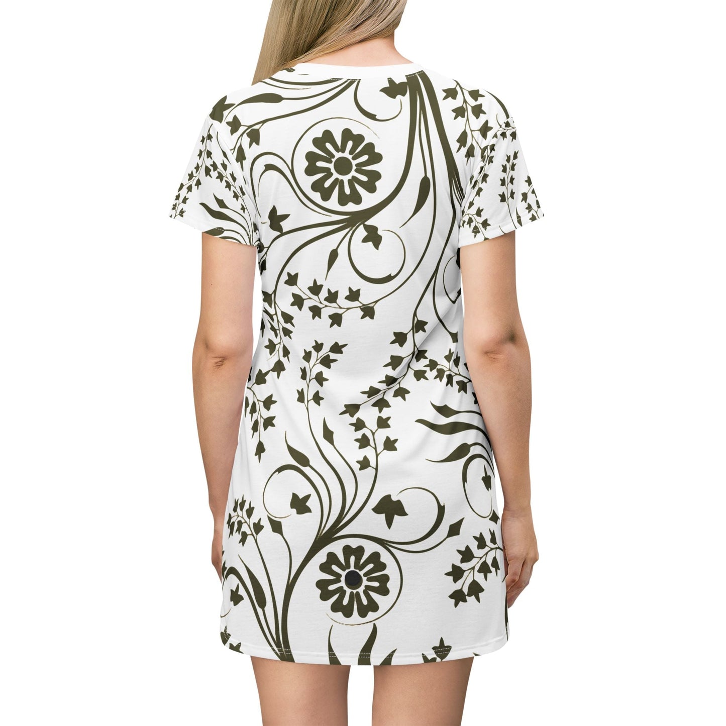 Floral Vine T-Shirt Dress - Ormond Beach Boutique