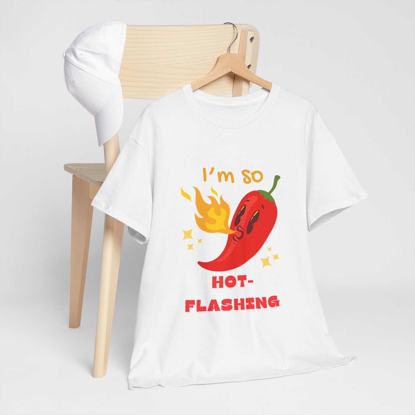 Fun Chili Pepper Graphic Tee - "I'm So Hot Flashing" Unisex Cotton T-Shirt - Ormond Beach Boutique