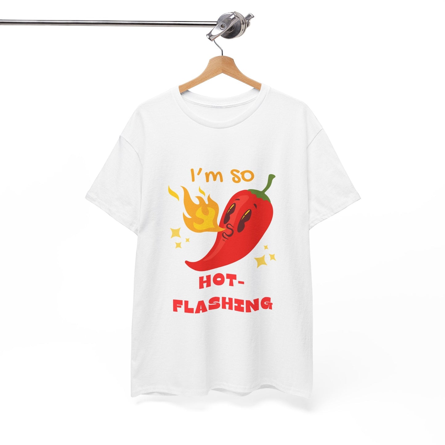 Fun Chili Pepper Graphic Tee - "I'm So Hot Flashing" Unisex Cotton T-Shirt - Ormond Beach Boutique