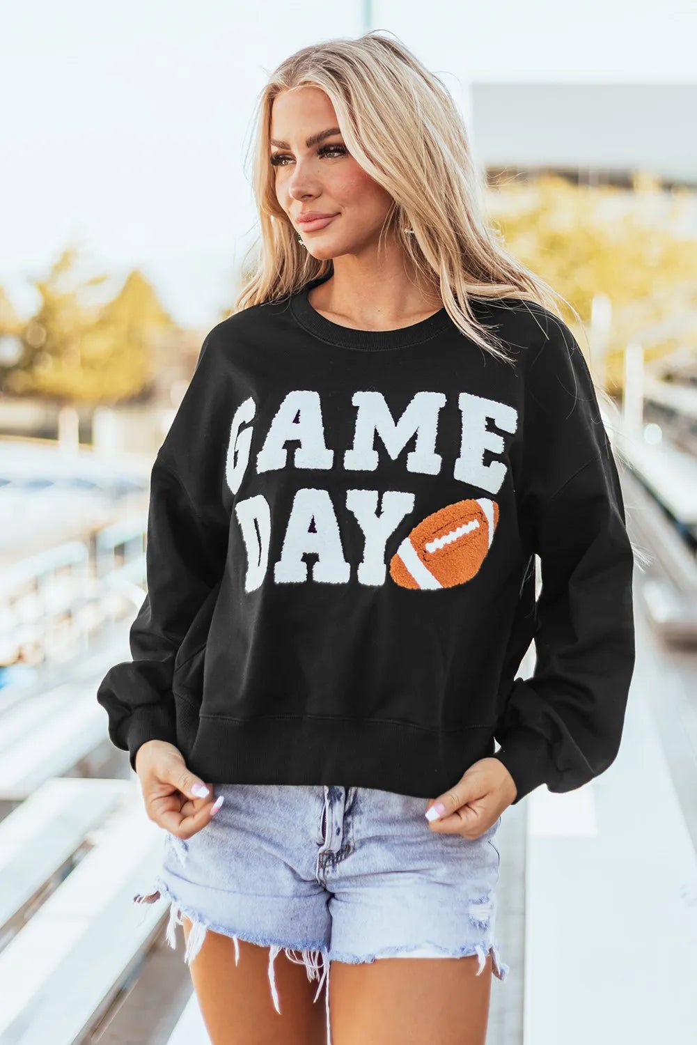 GAME DAY Round Neck Long Sleeve Sweatshirt - Ormond Beach Boutique