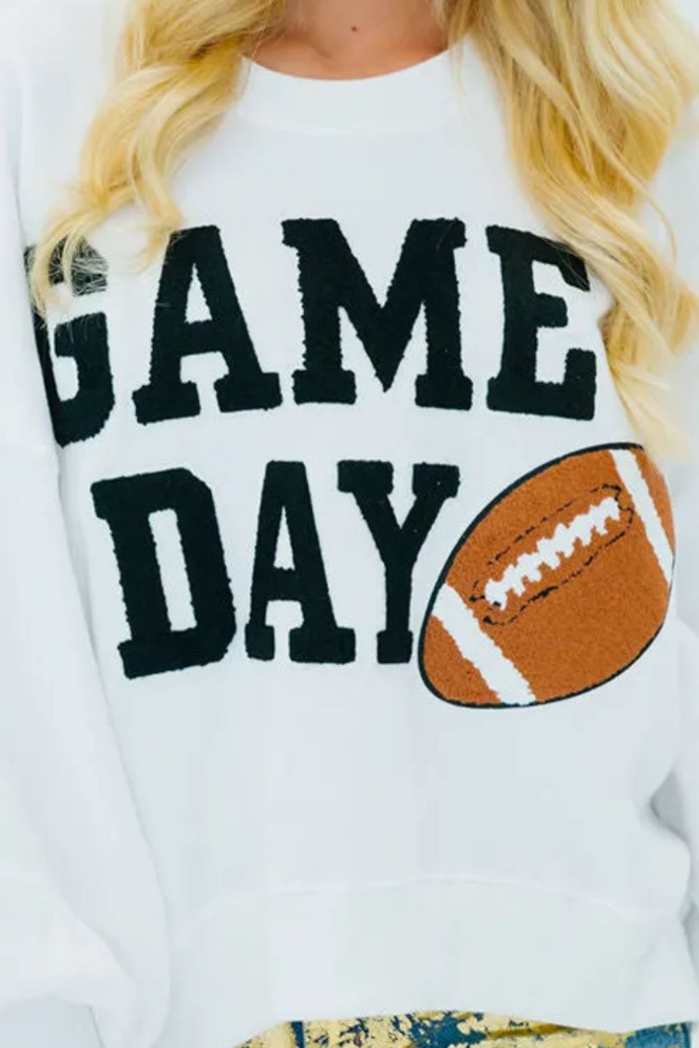 GAME DAY Round Neck Long Sleeve Sweatshirt - Ormond Beach Boutique