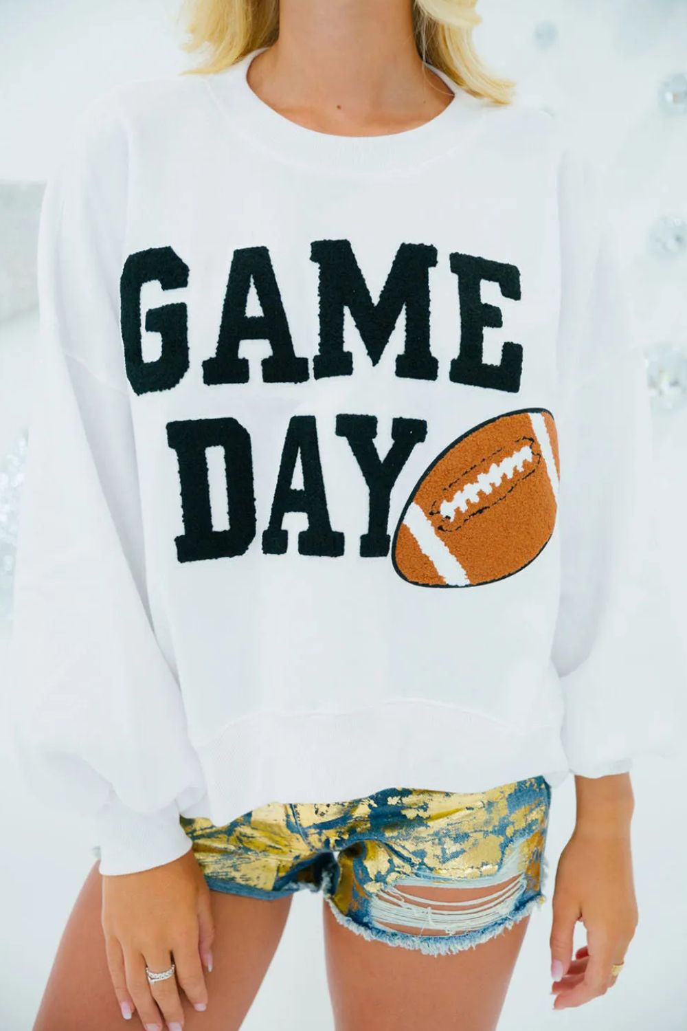 GAME DAY Round Neck Long Sleeve Sweatshirt - Ormond Beach Boutique