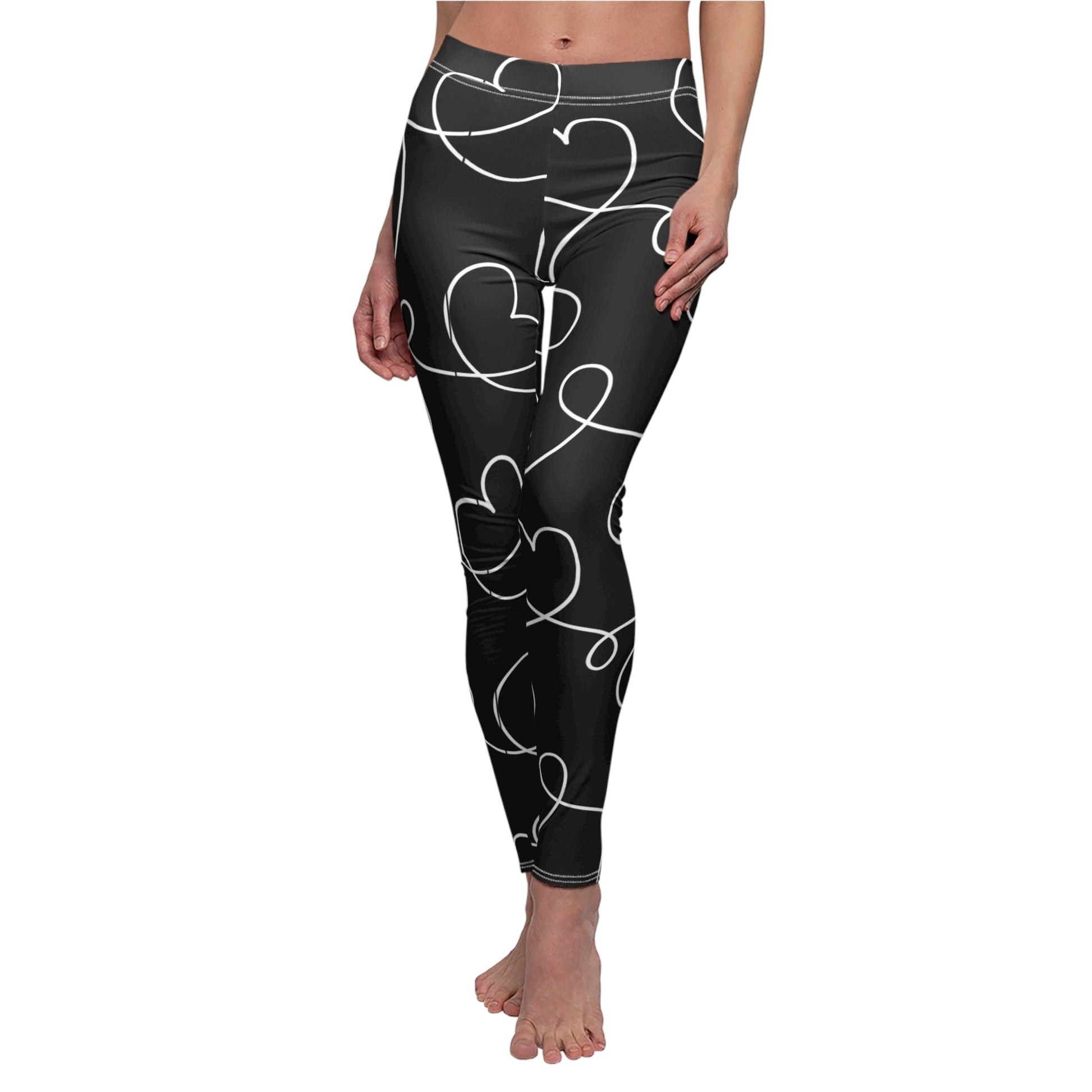 Heart Pattern Casual Leggings for Women - Stylish & Comfortable Activewear - Ormond Beach Boutique