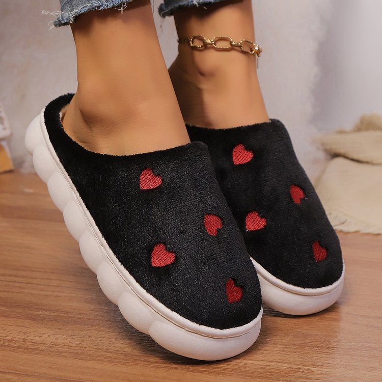 Heart Round Toe Flat Slippers - Ormond Beach Boutique