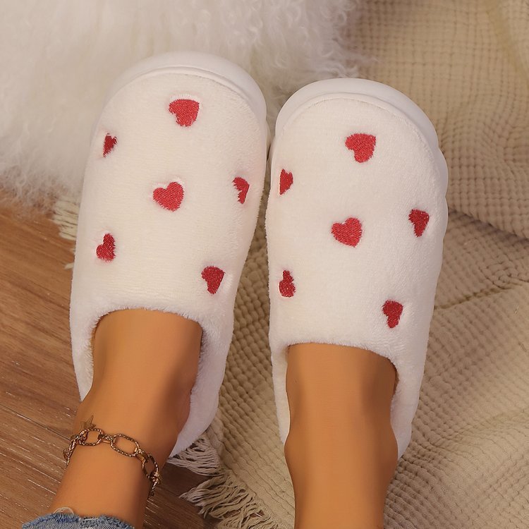 Heart Round Toe Flat Slippers - Ormond Beach Boutique