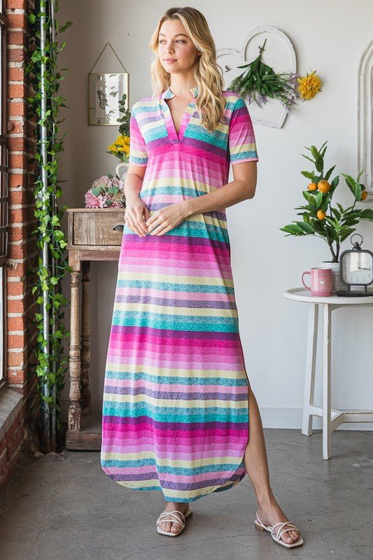 Heimish Full Size Striped Short Sleeve Maxi Tee Dress Plus Size - Ormond Beach BoutiqueTrendsiOrmond Beach Boutique1c364ac2 - 6296 - 49ad - 9b3d - 04109c56d744 - Max100100626031467100100626031467Pink MultiS