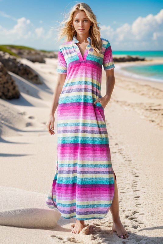 Heimish Full Size Striped Short Sleeve Maxi Tee Dress Plus Size - Ormond Beach BoutiqueTrendsiOrmond Beach Boutique4a64fd48 - a5f9 - 4d9d - 8cbe - 14e3baae4027 - Max100100626031467100100626031467Pink MultiS